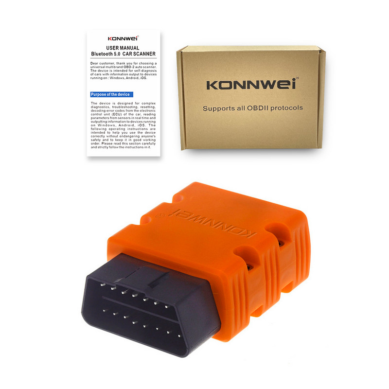 KONNWEI KW902 ELM327 OBD2 skanner V1.5 Uusim Bluetooth 5.0 OBD2 skanner Androidi IOS-i telefoni OBDII diagnostikatööriista jaoks