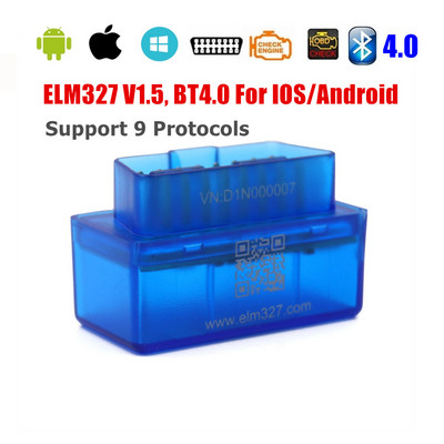 OBD2 skener ELM327 BT 4.0 Alat za čitanje kodova dijagnostičkog detektora automobila V2.1 Bluetooth OBD 2 za IOS Alati za popravak Android Auto Scan