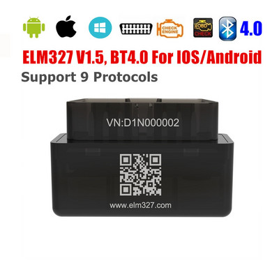 OBD2 skener ELM327 BT 4.0 Alat za čitanje kodova dijagnostičkog detektora automobila V2.1 Bluetooth OBD 2 za IOS Alati za popravak Android Auto Scan