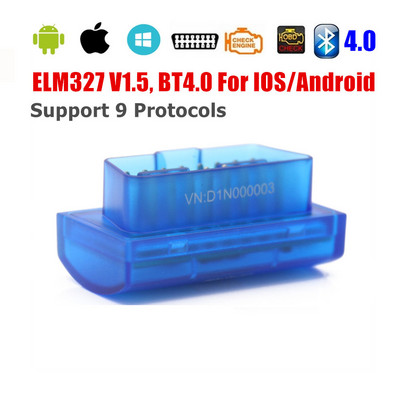 OBD2 skener ELM327 BT 4.0 Alat za čitanje kodova dijagnostičkog detektora automobila V2.1 Bluetooth OBD 2 za IOS Alati za popravak Android Auto Scan