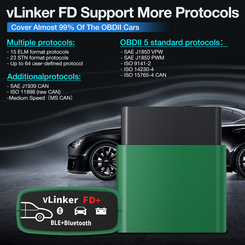 Vgate vLinker FD ELM327 FORScan za Ford wifi Bluetooth 4.0 za IOS ELM 327 OBD2 auto dijagnostički alat OBD 2 skener J2534