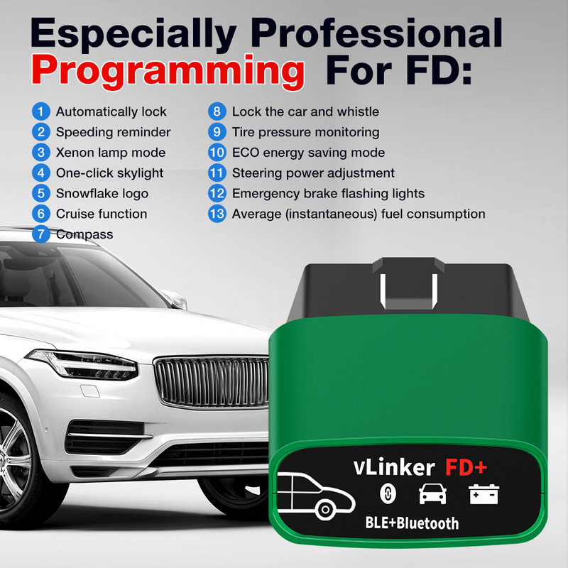 Vgate vLinker FD ELM327 FORScan za Ford wifi Bluetooth 4.0 za IOS ELM 327 OBD2 auto dijagnostički alat OBD 2 skener J2534