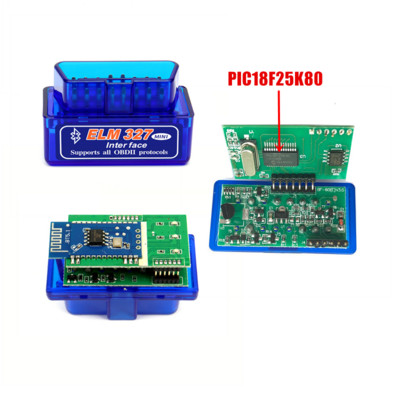 ELM327 diagnostikos adapteris Super Mini ELM 327 V1.5 BT su PIC18F25K80 OBDII kodų skaitytuvu OBD2 automobilio skaitytuvas, skirtas Android / asmeniniam kompiuteriui