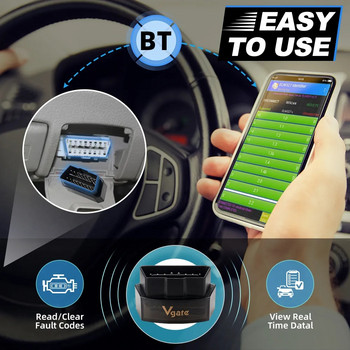 Vgate iCar2 WIFI Bluetooth V2.2 icar pro V2.3 Скенер за четец на кодове за автомобили OBD2 OBD 2 Инструмент за диагностика на автомобили за Android/IOS PK ELM327