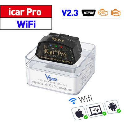 Vgate iCar2 WIFI Bluetooth V2.2 icar pro V2.3 autokoodilugeja OBD2 OBD 2auto diagnostika tööriist Androidile/IOS-ile PK ELM327