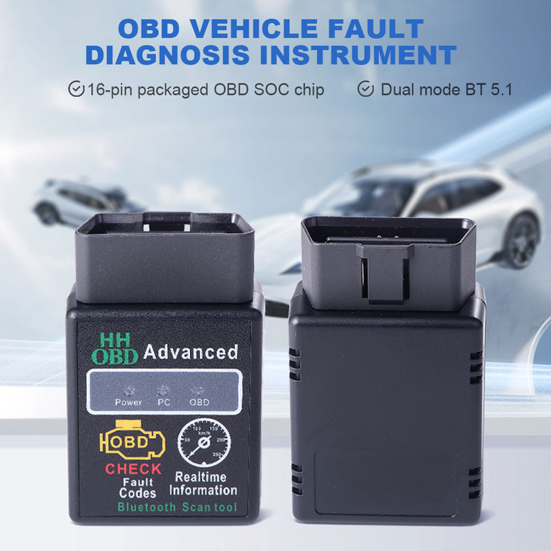 OBD2 autódiagnosztikai eszközök Bluetooth-kompatibilis V5.1 V2.1 kódolvasó eszköz vezeték nélküli automatikus hibaérzékelő Windows 7/8 Android rendszerhez