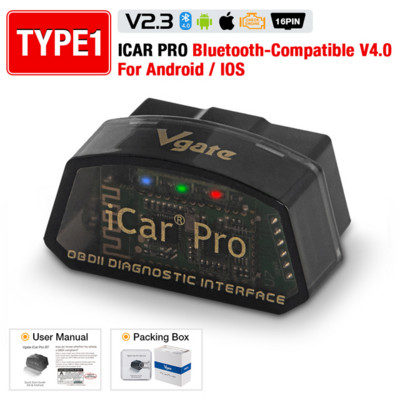 „Vgate iCar Pro ELM327 V2.3 Bluetooth 4.0 WIFI OBD 2 OBD2“ automobilių diagnostikos įrankių nuskaitymas ELM 327 automatinės diagnostikos įrankis, skirtas IOS / Android