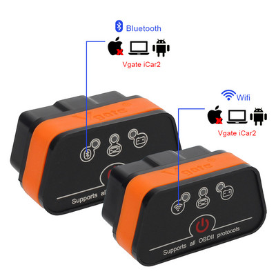 Scaner de diagnosticare auto Vgate Icar2 pentru cititor de coduri Android WIFI/Bluetooth ELM327 OBD2 Instrument de diagnosticare automată