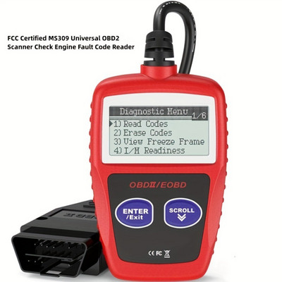 Scaner universal OBD2 MS309 Cititor de coduri de eroare a motorului de verificare, coduri de eroare Șterge instrumentul de scanare de diagnosticare CVN LX0E