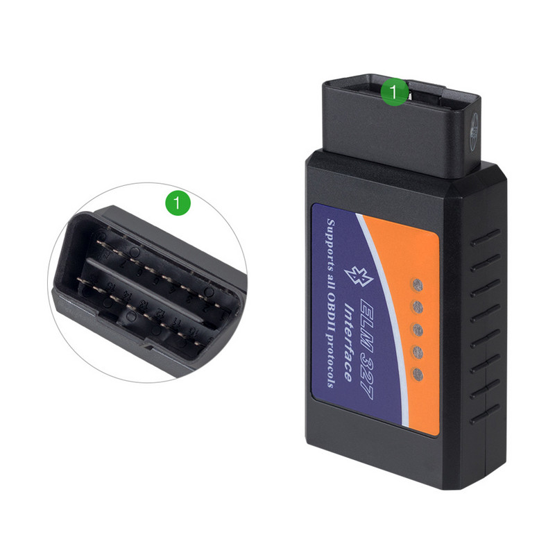 ELM327 EOBD V2.1 Bluetooth OBD2 Инструмент за скенер на двигателя на автомобила Четец на кодове за грешки Автодиагностични инструменти OBD2 поддържа 7 протокола