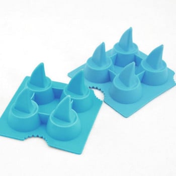 3D Форма за перка на акула Силиконова форма за кубчета лед Форма за замразяване Тава Машина за сладолед Машина за производство на кубчета лед Форма за коктейли Аксесоари за кубчета лед за уиски