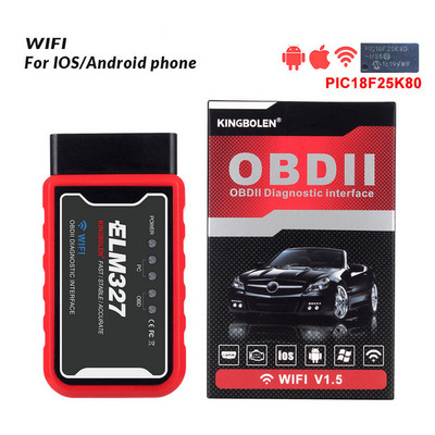Super OBD2 ELM327 WiFi Bluetooth V1.5 OBDII Diagnostic-Tool IPhone Android PC ELM 327 V 1.5 Auto Scanner OBD 2 Code Reader