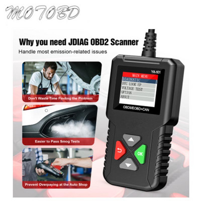 Automobilski OBDII puni dijagnostički OBD2 skener YA101 za 12V automobilski motor Dijagnostički alat Automobilski OBDII čitač kodova ELM327 čitač kodova