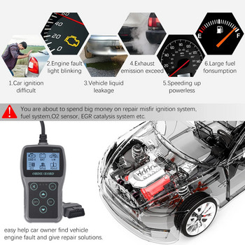 2023 Нов MS310 OBD2 скенер Автомобилен диагностичен инструмент Тестер за акумулаторни батерии Четец на кодове за грешки в автомобила Тестер за анализатор на автомобилен двигател 2,4-инчов дисплей