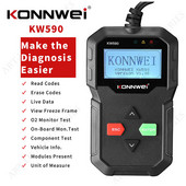 KONNWEI KW590 OBD2 auto veadiagnostika instrument 12V auto veoauto detektor skanner CAN J1850PWM J1850VPW ISO9141 KWP2000