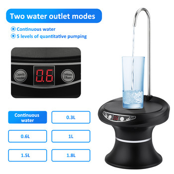 Αυτόματος διανομέας νερού Ηλεκτρική αντλία γαλονιού νερού για μπουκάλι 19 λίτρων κουζίνας διανομέας πόσιμου ψεκαστήρας USB Επαναφορτιζόμενος