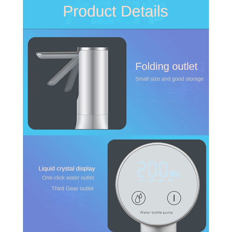 Najbolje ponude Pumpa za bocu vode Kućanski USB električni sklopivi uređaj za usisavanje vode Dozator vode Pumpa za vodu za bocu od 5 galona