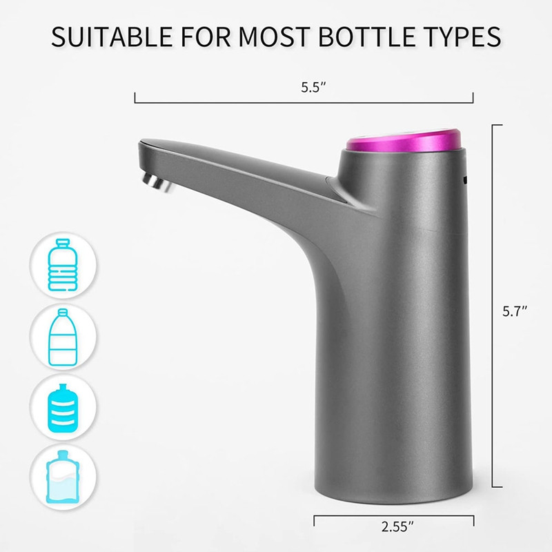 Nešiojamas vandens butelio siurblys, 5 galonų vandens dozatorius, USB elektros įkrovimas, nešiojamas elektrinis vandens balionėlis