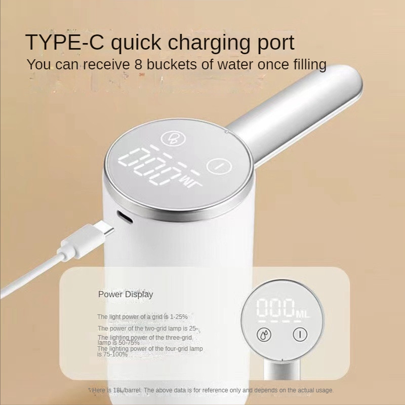 Vízpalack szivattyú háztartási USB elektromos összecsukható vízszívó készülék vízadagoló vízszivattyú 5 gallonos palackhoz