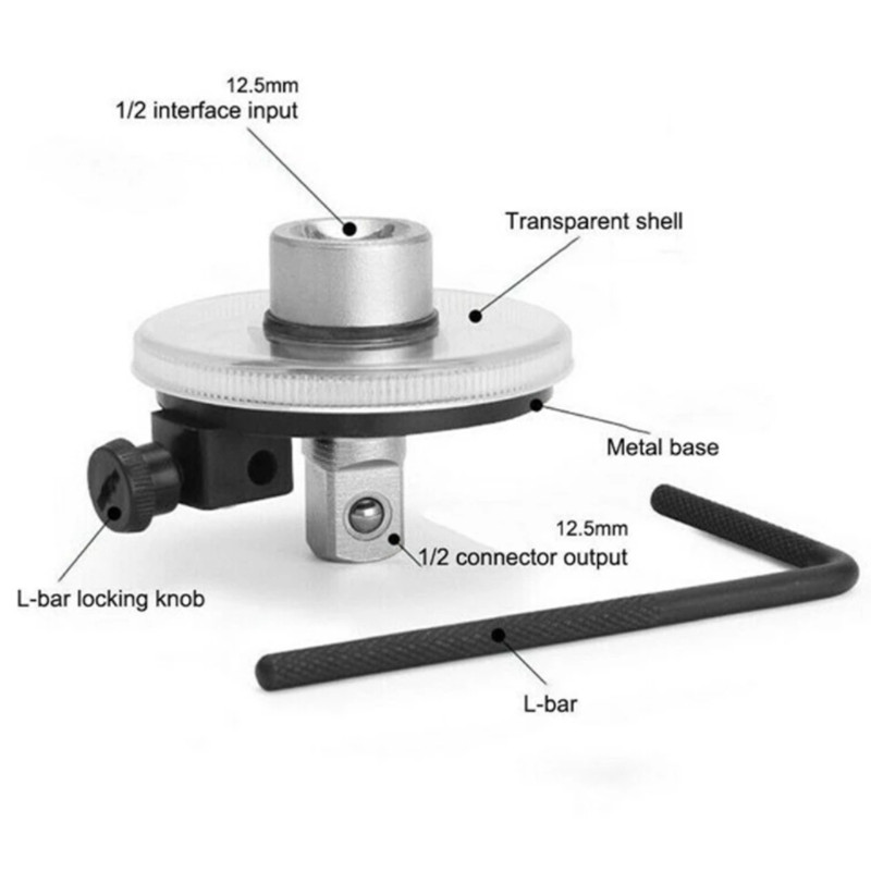 Ρυθμιζόμενο κλειδί μέτρησης γωνίας ροπής κίνησης Σετ εργαλείων αυτοκινήτων γκαράζ Εργαλεία χειρός επισκευής αυτοκινήτου βαθμονομημένα σε μοίρες