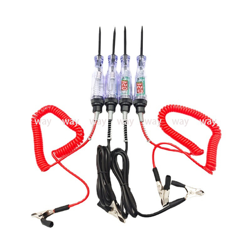 6V 12V 24V DC automobilių sunkvežimių įtampos grandinės testeris skaitmeninis ekranas ilgas zondas rašiklis lemputė Automobilių diagnostikos įrankiai automatinis remontas