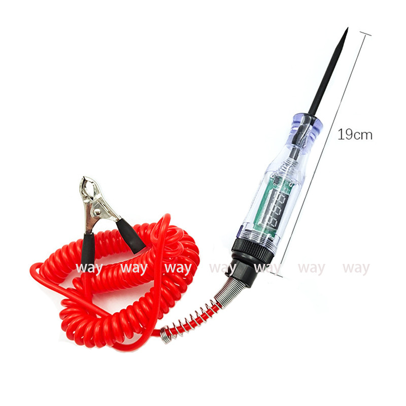 6V 12V 24V DC automobilių sunkvežimių įtampos grandinės testeris skaitmeninis ekranas ilgas zondas rašiklis lemputė Automobilių diagnostikos įrankiai automatinis remontas