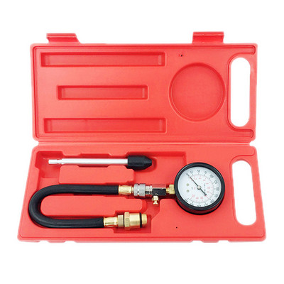 Auto mootorratta rõhumõõdiku testeri komplekt bensiini gaasimootori survelekke diagnostika kompressoonimõõturi tööriistakohver 8 tk 3 tk