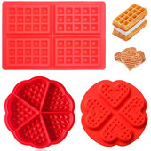 3 vrste Silikonski kalup za vafle Četvrtasti okrugli kalup za pečenje kolača od vafla Muffini za čokoladni kruh Posude za pečenje Kuhinjski pribor