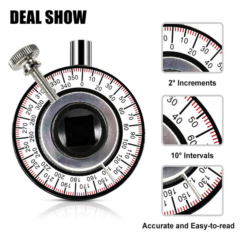 Professionaalne mõõteriista ajami pöördemomendi nurgamõõtur 360° reguleeritav 1/2" ajam