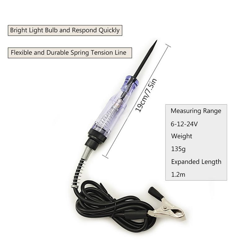 Olovka za ispitivanje automobila, vozila, automatska svjetiljka, test napona, olovka, detektor, 6-24 V DC, ispitivač strujnog kruga vozila za automobile, prikolice, motocikle