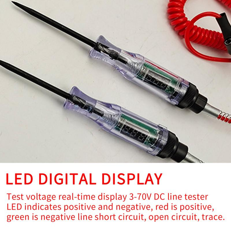 Auto vooluahela tester Pliiats Sõiduki vooluahelate pinge tester digitaalse ekraaniga 3 kuni 70 V kaitsme tester autodele/sõidukite professionaalidele