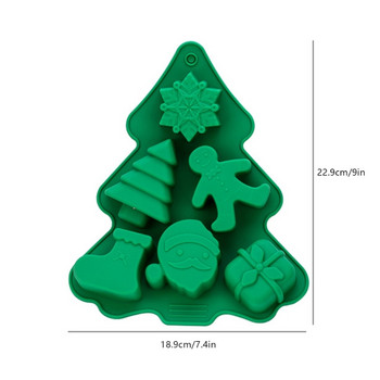 3D Коледна тема Силиконова гума Гъвкава форма, безопасна за храни, Глина, смола, Керамика, Бонбони, Фондан, Бонбони, Шоколадов сапун