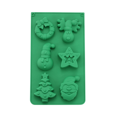 3D božićna tema Silikonska guma Fleksibilni kalup siguran za hranu Glina smola Keramika Candy Fondant Candy Čokoladni kalup za sapun