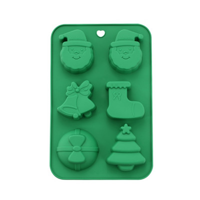 3D božićna tema Silikonska guma Fleksibilni kalup siguran za hranu Glina smola Keramika Candy Fondant Candy Čokoladni kalup za sapun