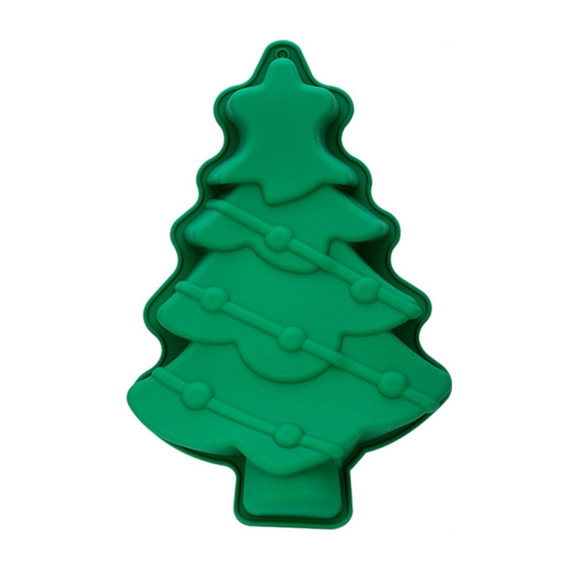 3D božićna tema Silikonska guma Fleksibilni kalup siguran za hranu Glina smola Keramika Candy Fondant Candy Čokoladni kalup za sapun