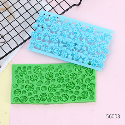 1db/ Quyi dombornyomó forma Cake fondant csokoládé Szív alakú gyémánt szemű virágok Nyomdaforma Torta díszítő eszközök15*8cm