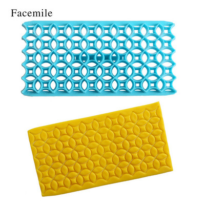 1db/ Quyi dombornyomó forma Cake fondant csokoládé Szív alakú gyémánt szemű virágok Nyomdaforma Torta díszítő eszközök15*8cm