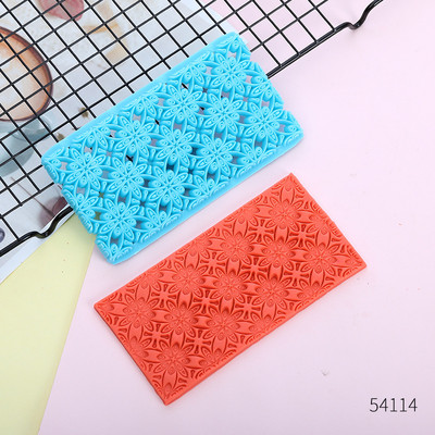 1db/ Quyi dombornyomó forma Cake fondant csokoládé Szív alakú gyémánt szemű virágok Nyomdaforma Torta díszítő eszközök15*8cm