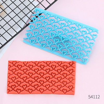 1db/ Quyi dombornyomó forma Cake fondant csokoládé Szív alakú gyémánt szemű virágok Nyomdaforma Torta díszítő eszközök15*8cm