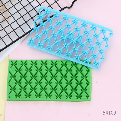 1db/ Quyi dombornyomó forma Cake fondant csokoládé Szív alakú gyémánt szemű virágok Nyomdaforma Torta díszítő eszközök15*8cm