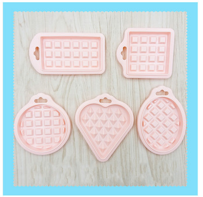 Silikonski kalup za vafle 5kom/komplet biskvitnih kolača Kalup za čokoladu Okruglo kvadratno srce Ručno izrađeni DIY kuhinjski šank Alati za pečenje Dodaci