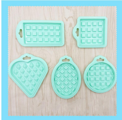 Silikonski kalup za vafle 5kom/komplet biskvitnih kolača Kalup za čokoladu Okruglo kvadratno srce Ručno izrađeni DIY kuhinjski šank Alati za pečenje Dodaci