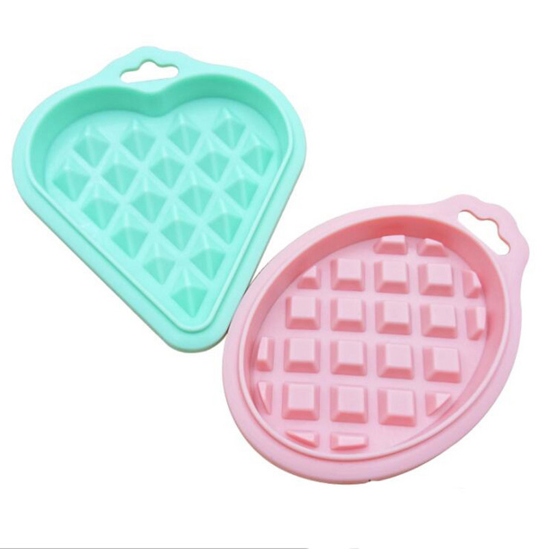 Silikonski kalup za vafle 5kom/komplet biskvitnih kolača Kalup za čokoladu Okruglo kvadratno srce Ručno izrađeni DIY kuhinjski šank Alati za pečenje Dodaci