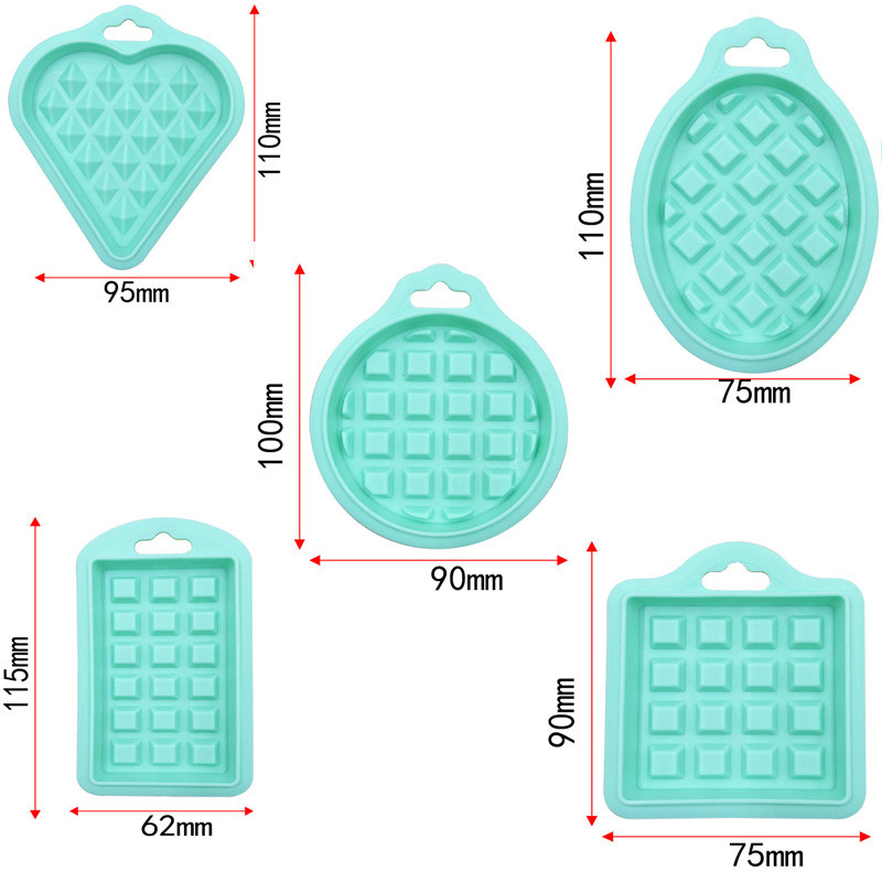 Silikonski kalup za vafle 5kom/komplet biskvitnih kolača Kalup za čokoladu Okruglo kvadratno srce Ručno izrađeni DIY kuhinjski šank Alati za pečenje Dodaci