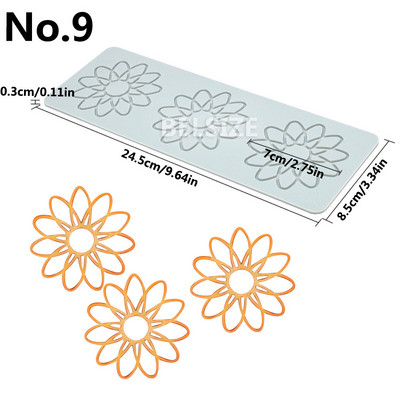 Tortų dekoravimo įrankiai Lapai Gėlių dizainas Sugarcraft Nėriniai Silikoninis Formos Fandant Tortas Nėrinių Kilimėlis Kepimo formų Tešlos priedai