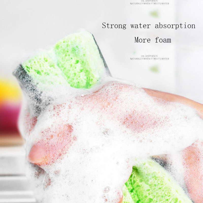 2 τεμ. Γαλλικό φυσικό πολτό ξύλου, βαμβακερό σφουγγάρι καθαρισμού διπλής όψης Μαξιλάρι καθαρισμού οικιακής χρήσης Πανί κουζίνας Αξεσουάρ πιάτων κουζίνας