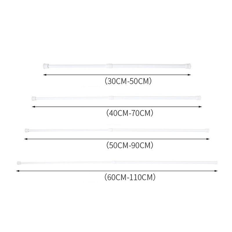 30-110 cm, többcélú rugós, meghosszabbítható teleszkópos függönyrúd feszítősín Hálócsőrúd hálórudak Függöny teleszkópos