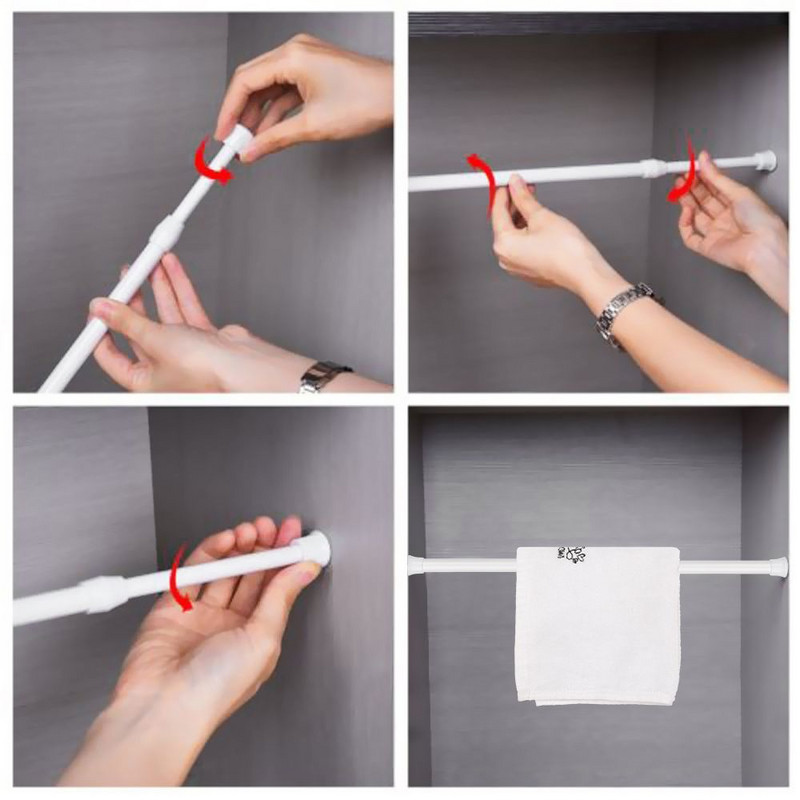 Višenamjenska vješalica za kućanstvo Izdržljive šipke za vješanje Kupaonski proizvod Produljivi štapovi Zavjesa Teleskopski stup