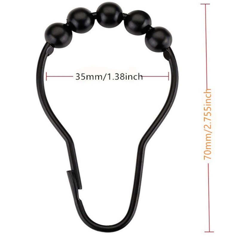 12 tk dušikardina konksud rõngad roostekindel metallist sile vannitoa jaoks SP99