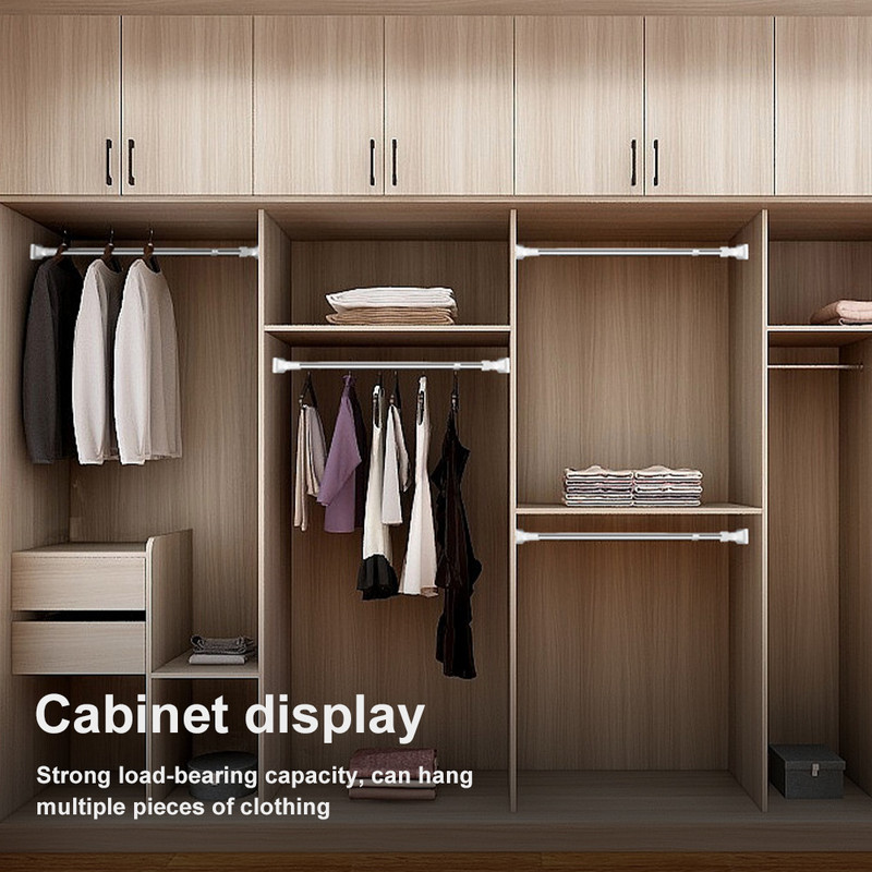 Teleskooprõivaste varras, löögivaba reguleeritav dušikardinapuu ja tarvikud pikendatav roostevabast terasest lihtne tugivarras